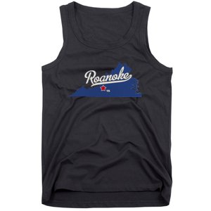 Roanoke Virginia VA Map Tank Top