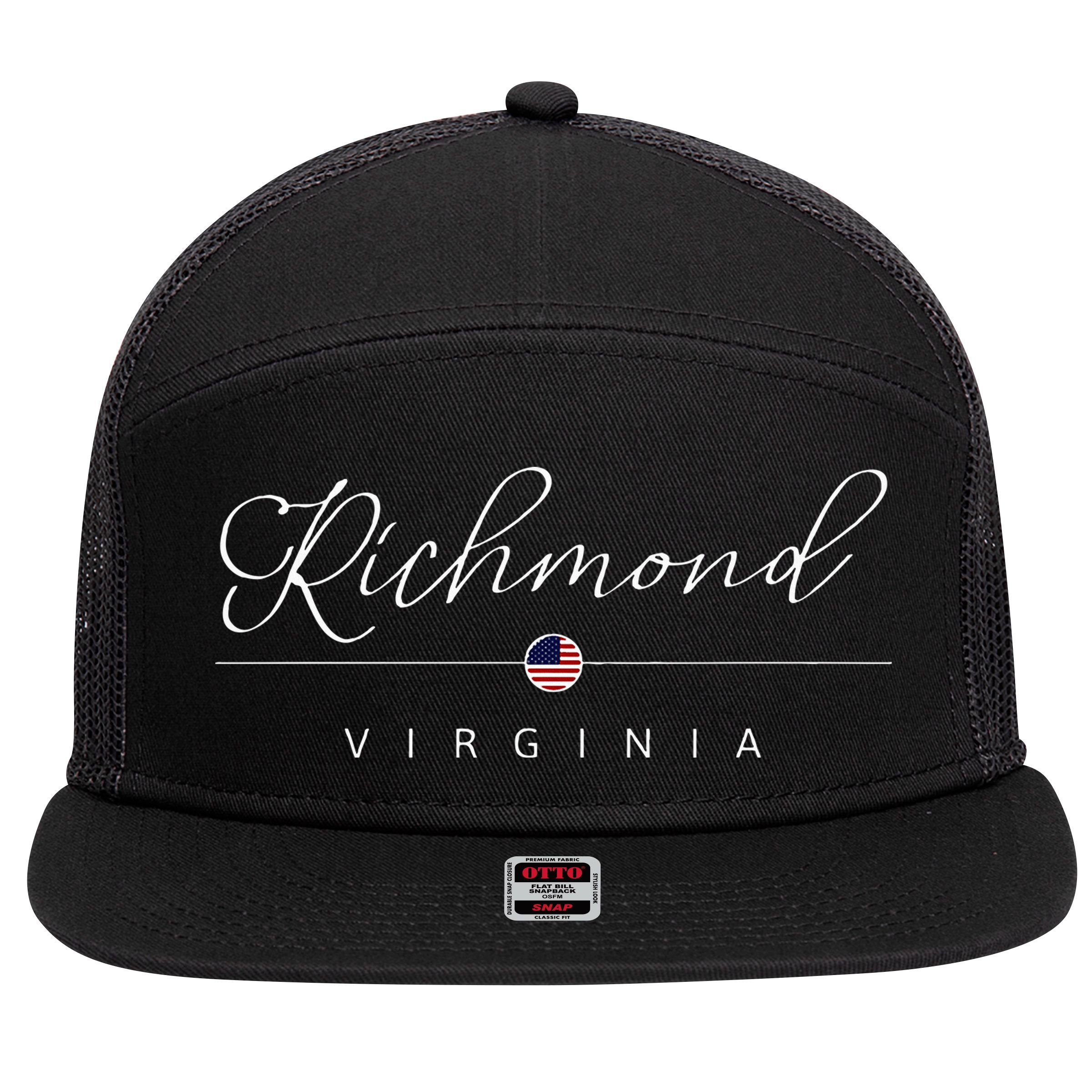 Richmond Virginia Va On Richmond 7 Panel Mesh Trucker Snapback Hat