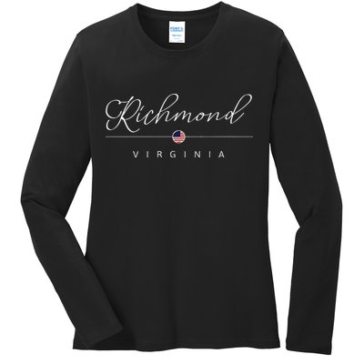 Richmond Virginia Va On Richmond Ladies Long Sleeve Shirt