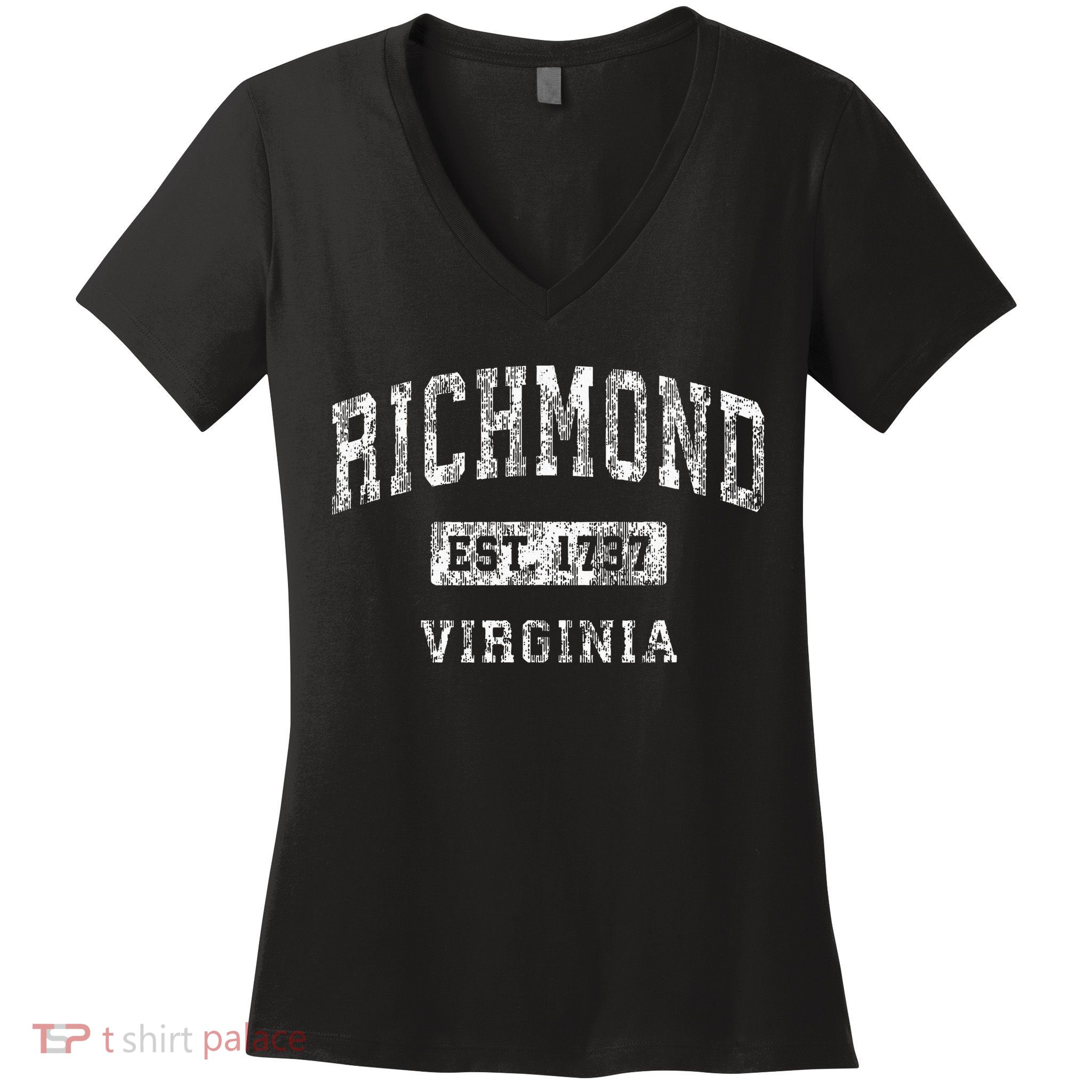 Richmond Virginia Va Vintage Established Sports Women's V-Neck T-Shirt