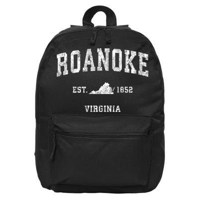 Roanoke Virginia Va Vintage Established Athletic Sports Design 16 in Basic Backpack