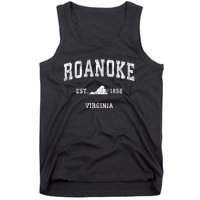 Roanoke Virginia Va Vintage Established Athletic Sports Design Tank Top