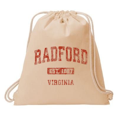 Radford Virginia Va Vintage Athletic Sports Drawstring Bag