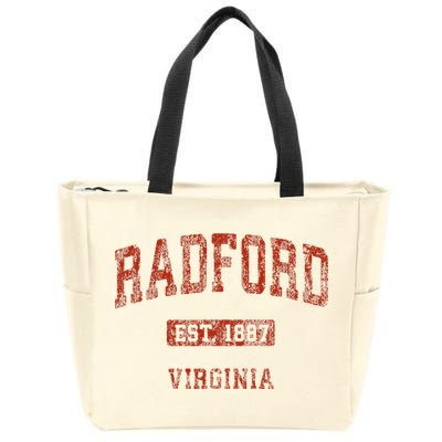 Radford Virginia Va Vintage Athletic Sports Zip Tote Bag
