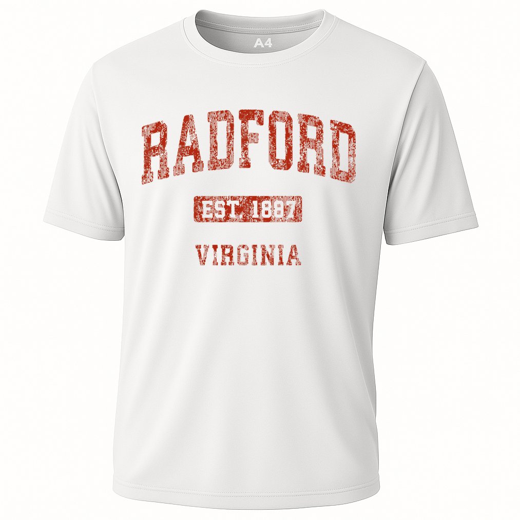 Radford Virginia Va Vintage Athletic Sports Cooling Performance Crew T-Shirt