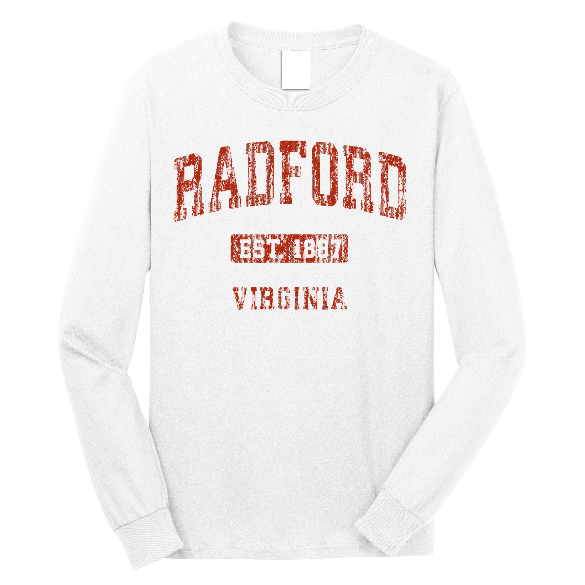 Radford Virginia Va Vintage Athletic Sports Long Sleeve Shirt