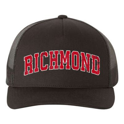 Richmond Virginia VA Vintage Sports Design Red Design Yupoong Adult 5-Panel Trucker Hat