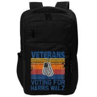 Retro Vintage Veterans Voting For Harris Walz Waltz 2024 Gift Impact Tech Backpack