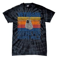 Retro Vintage Veterans Voting For Harris Walz Waltz 2024 Gift Tie-Dye T-Shirt