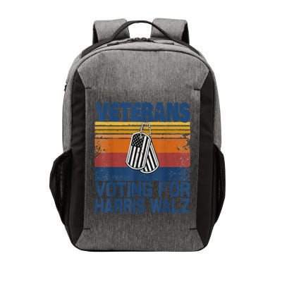 Retro Vintage Veterans Voting For Harris Walz Waltz 2024 Gift Vector Backpack