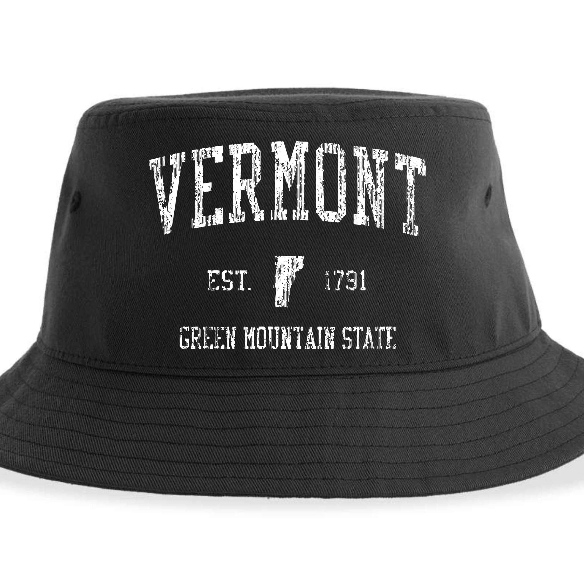 Retro Vermont Vintage Vt Sports Design Sustainable Bucket Hat