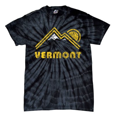 Retro Vermont Vt T Vintage Mountains Design Tie-Dye T-Shirt