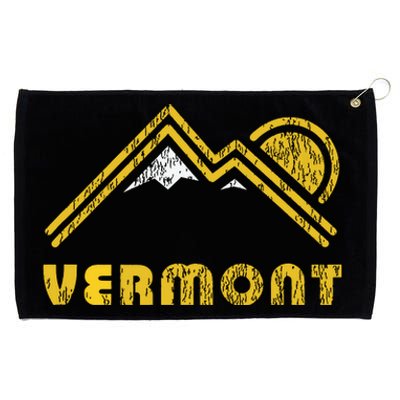 Retro Vermont Vt T Vintage Mountains Design Grommeted Golf Towel