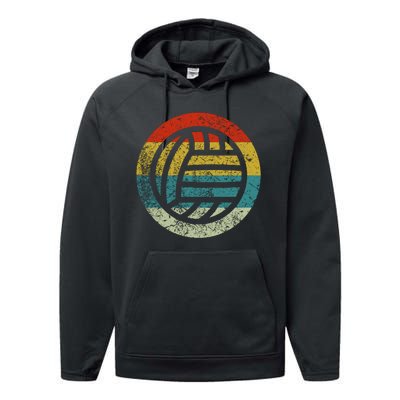 Retro Vintage Volleyball Performance Fleece Hoodie