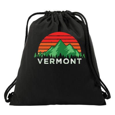 Retro Vintage Vermont Design Vermont Gift Drawstring Bag