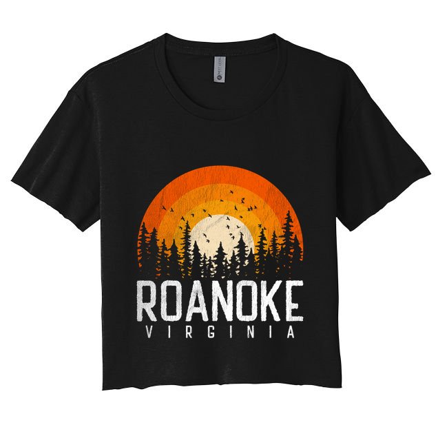 Roanoke Virginia Va Funny Gift Vintage 70s 80s 90s Retro Gift Funny Gift Crop Top
