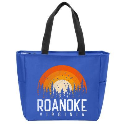 Roanoke Virginia Va Funny Gift Vintage 70s 80s 90s Retro Gift Funny Gift Zip Tote Bag