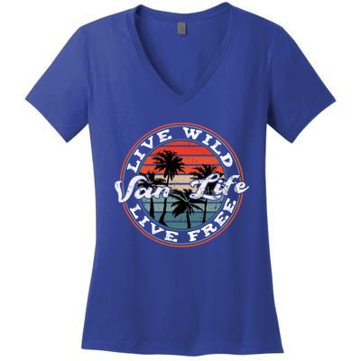 Retro Vintage Van Life Gift Women's V-Neck T-Shirt