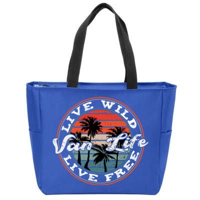 Retro Vintage Van Life Gift Zip Tote Bag