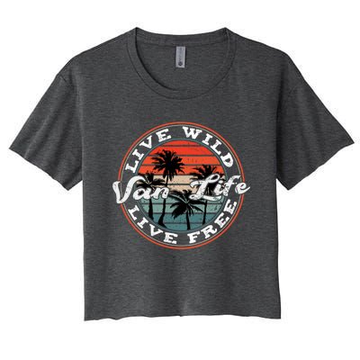 Retro Vintage Van Life Gift Women's Crop Top Tee