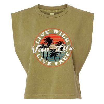 Retro Vintage Van Life Gift Garment-Dyed Women's Muscle Tee