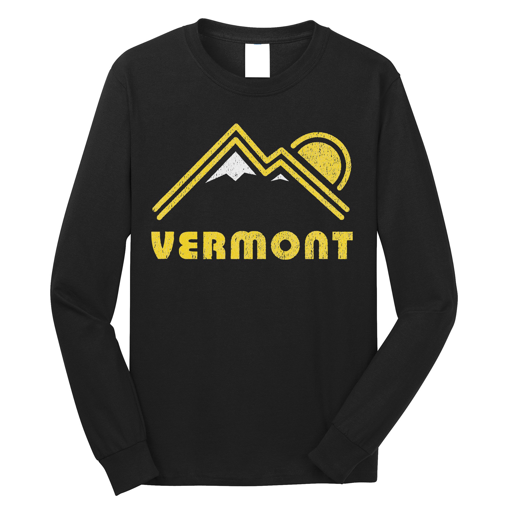 Retro Vermont Vt Vintage Mountains Design Long Sleeve Shirt