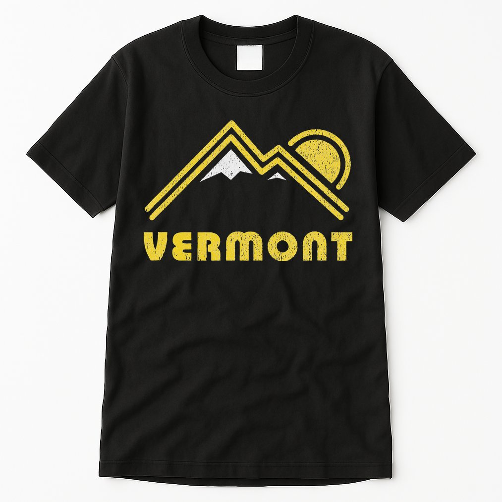 Retro Vermont Vt Vintage Mountains Design Tall T-Shirt