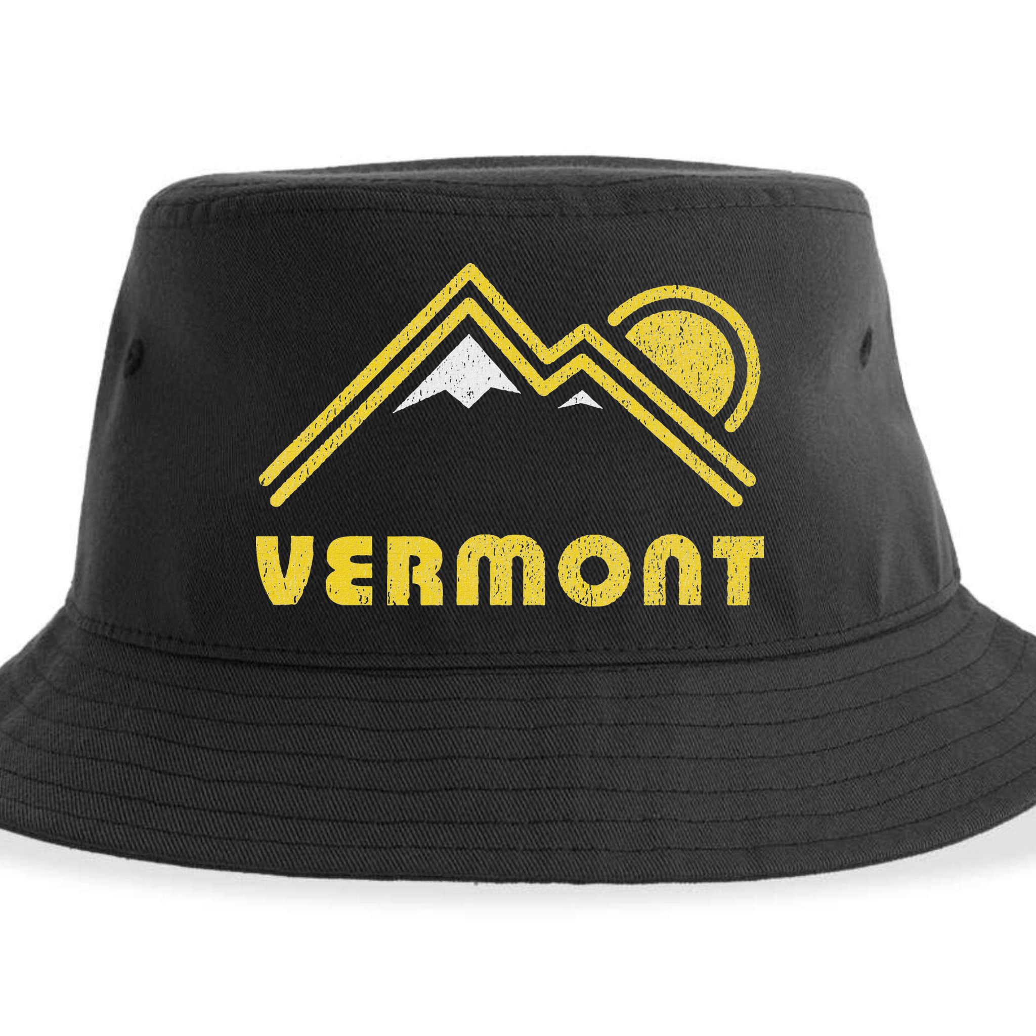 Retro Vermont Vt Vintage Mountains Design Sustainable Bucket Hat