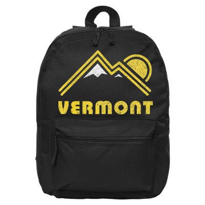 Retro Vermont Vt Vintage Mountains Design 16 in Basic Backpack