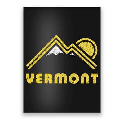 Retro Vermont Vt Vintage Mountains Design Poster