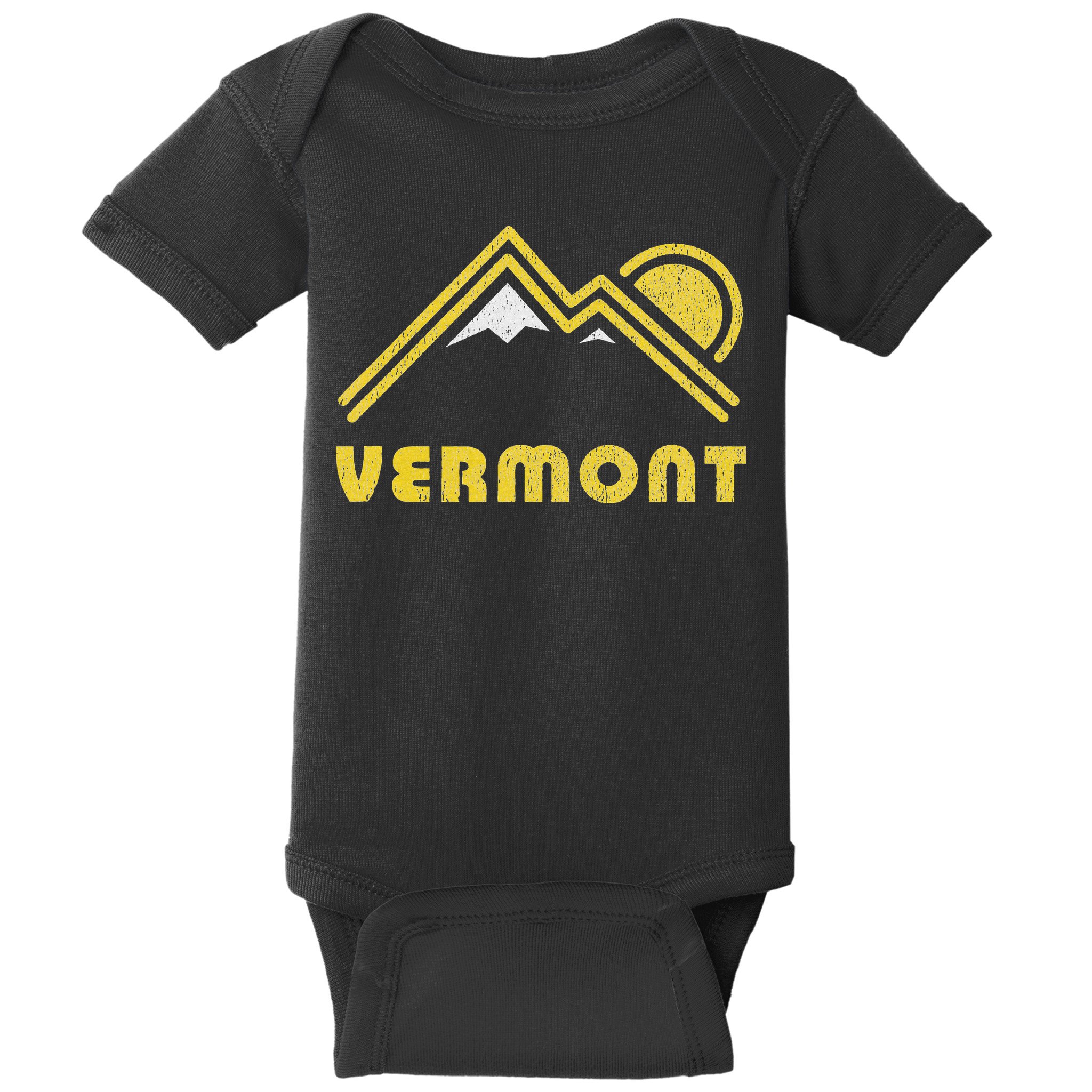 Retro Vermont Vt Vintage Mountains Design Baby Bodysuit