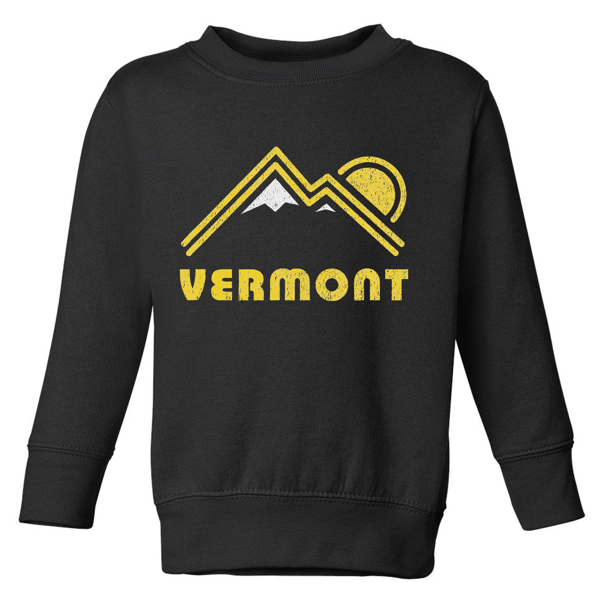 Retro Vermont Vt Vintage Mountains Design Toddler Sweatshirt