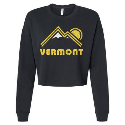 Retro Vermont Vt Vintage Mountains Design Cropped Pullover Crew