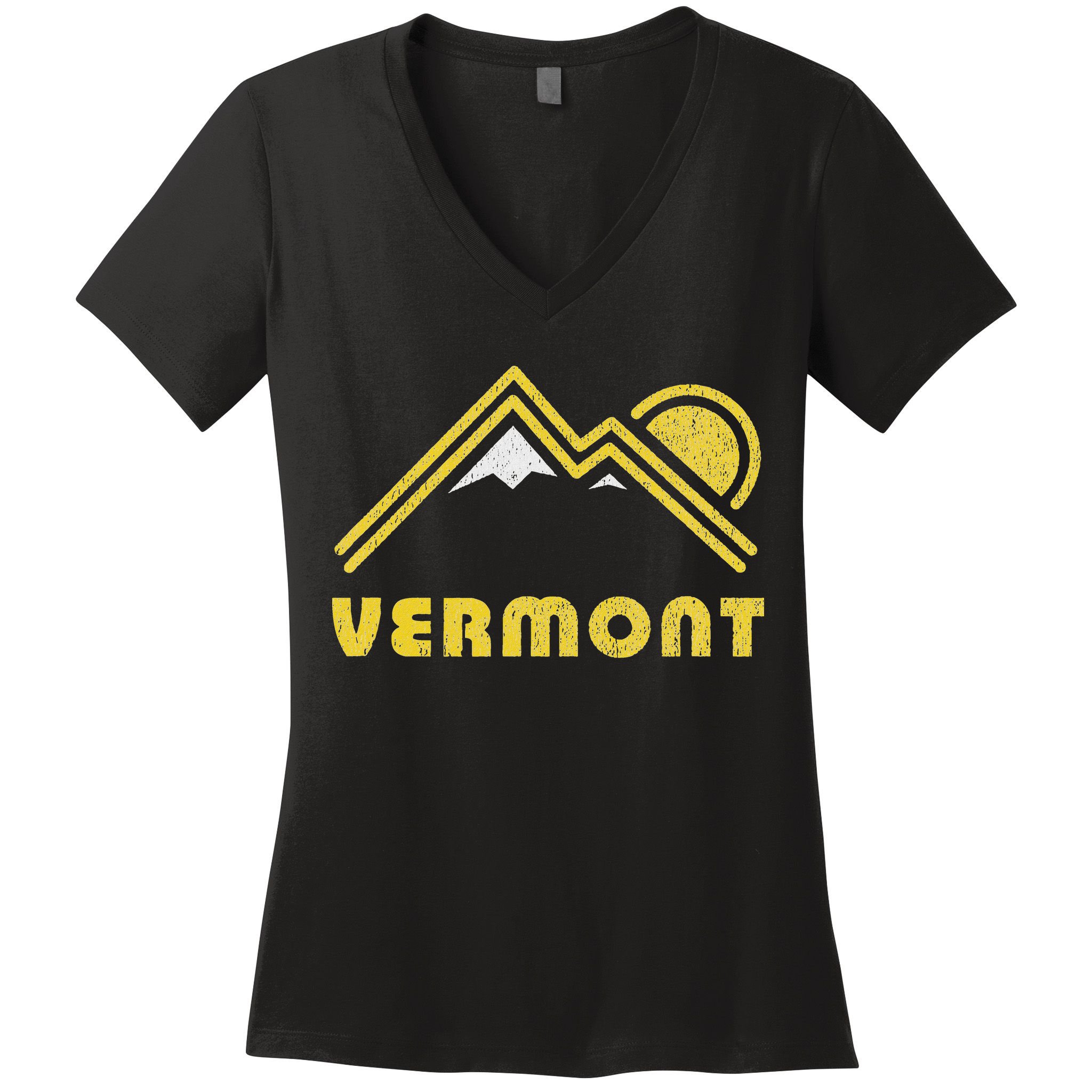 Retro Vermont Vt Vintage Mountains Design Women's V-Neck T-Shirt
