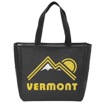 Retro Vermont Vt Vintage Mountains Design Zip Tote Bag