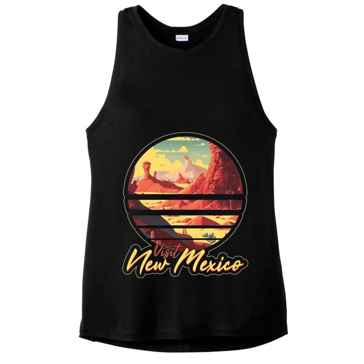Retro Vintage Visit New Mexico Ladies PosiCharge Tri-Blend Wicking Tank