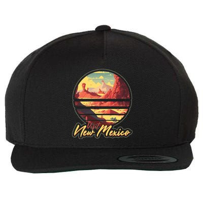 Retro Vintage Visit New Mexico Wool Snapback Cap