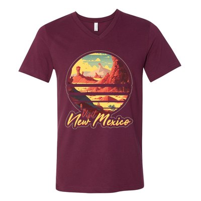 Retro Vintage Visit New Mexico V-Neck T-Shirt