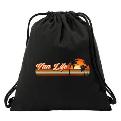 Retro Vintage Van Life Is The Real Adventure Drawstring Bag