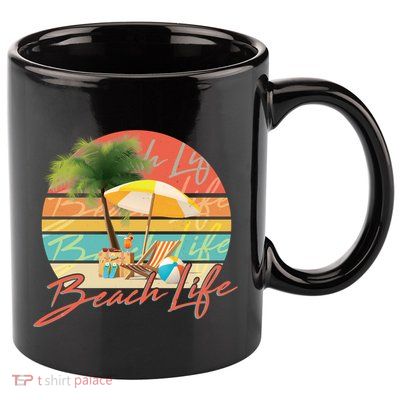 Retro Vintage Vacation Beach Life 11oz C Handle Ceramic Mug