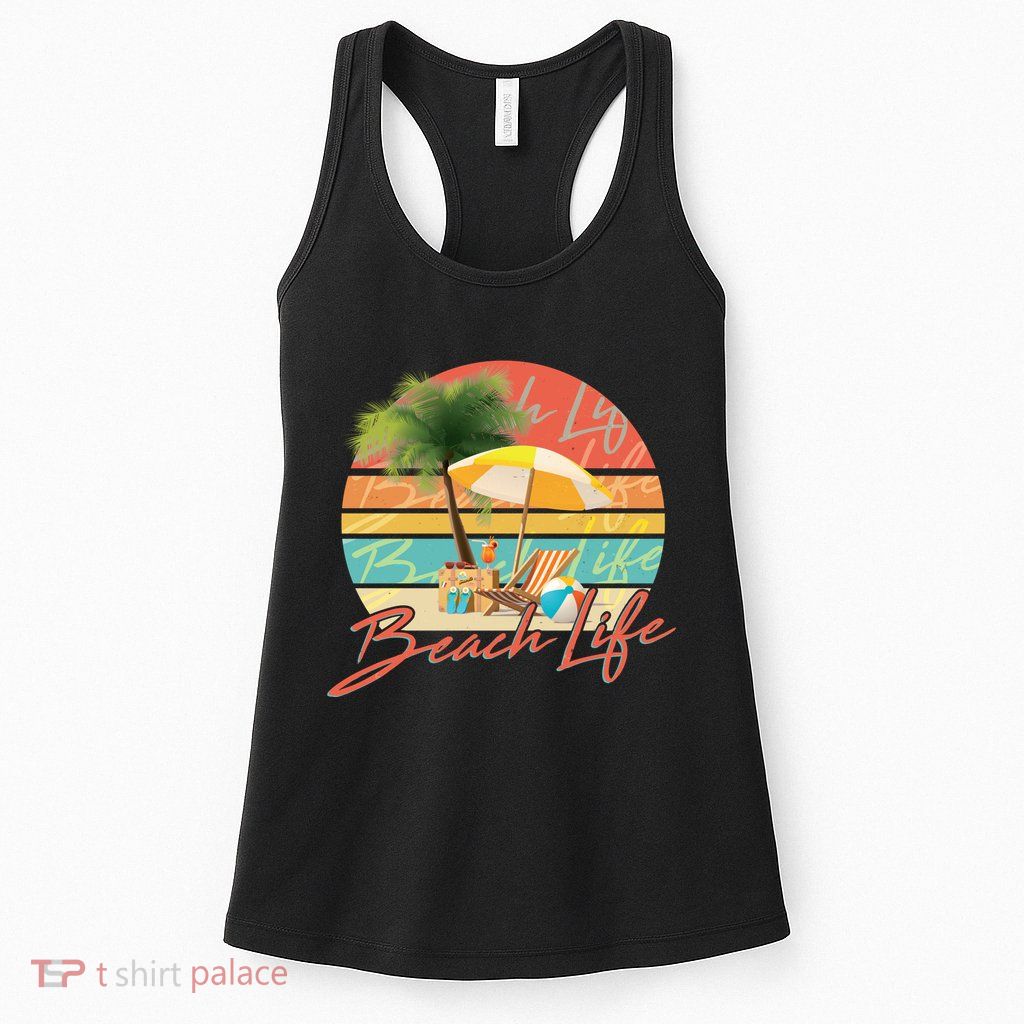 Retro Vintage Vacation Beach Life Womens Tank Top