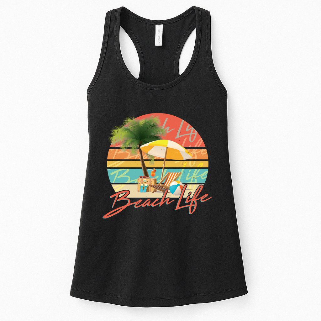 Retro Vintage Vacation Beach Life Womens Tank Top