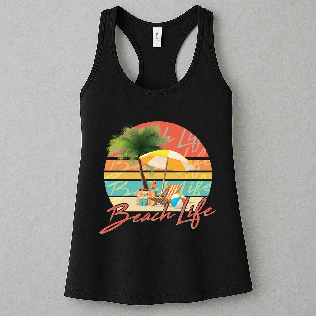 Retro Vintage Vacation Beach Life Womens Tank Top