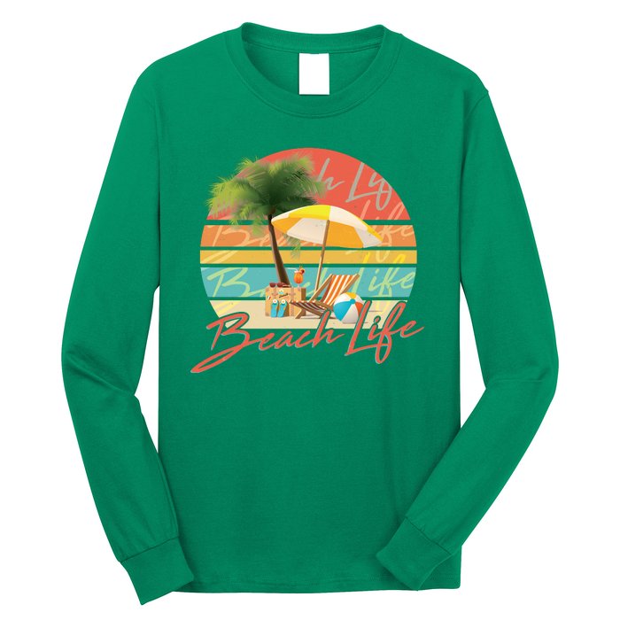 Retro Vintage Vacation Beach Life Long Sleeve Shirt