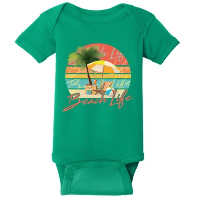 Retro Vintage Vacation Beach Life Baby Bodysuit