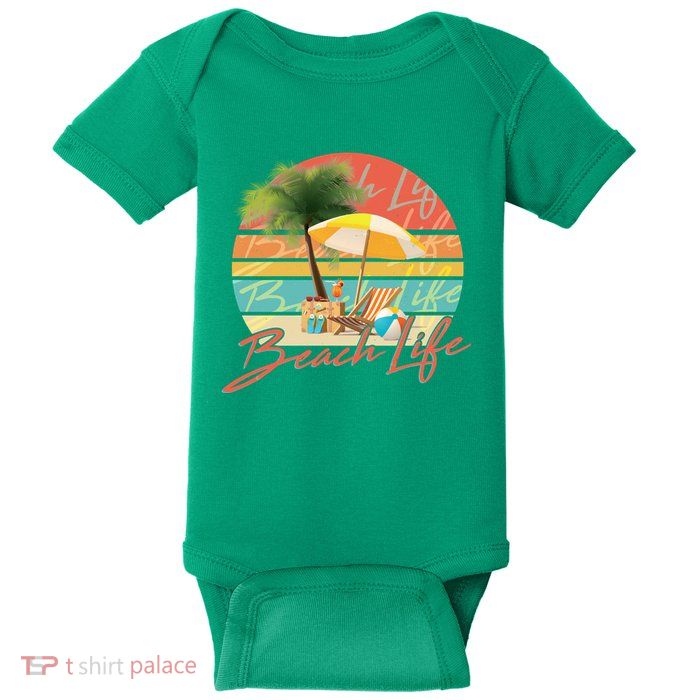Retro Vintage Vacation Beach Life Baby Bodysuit