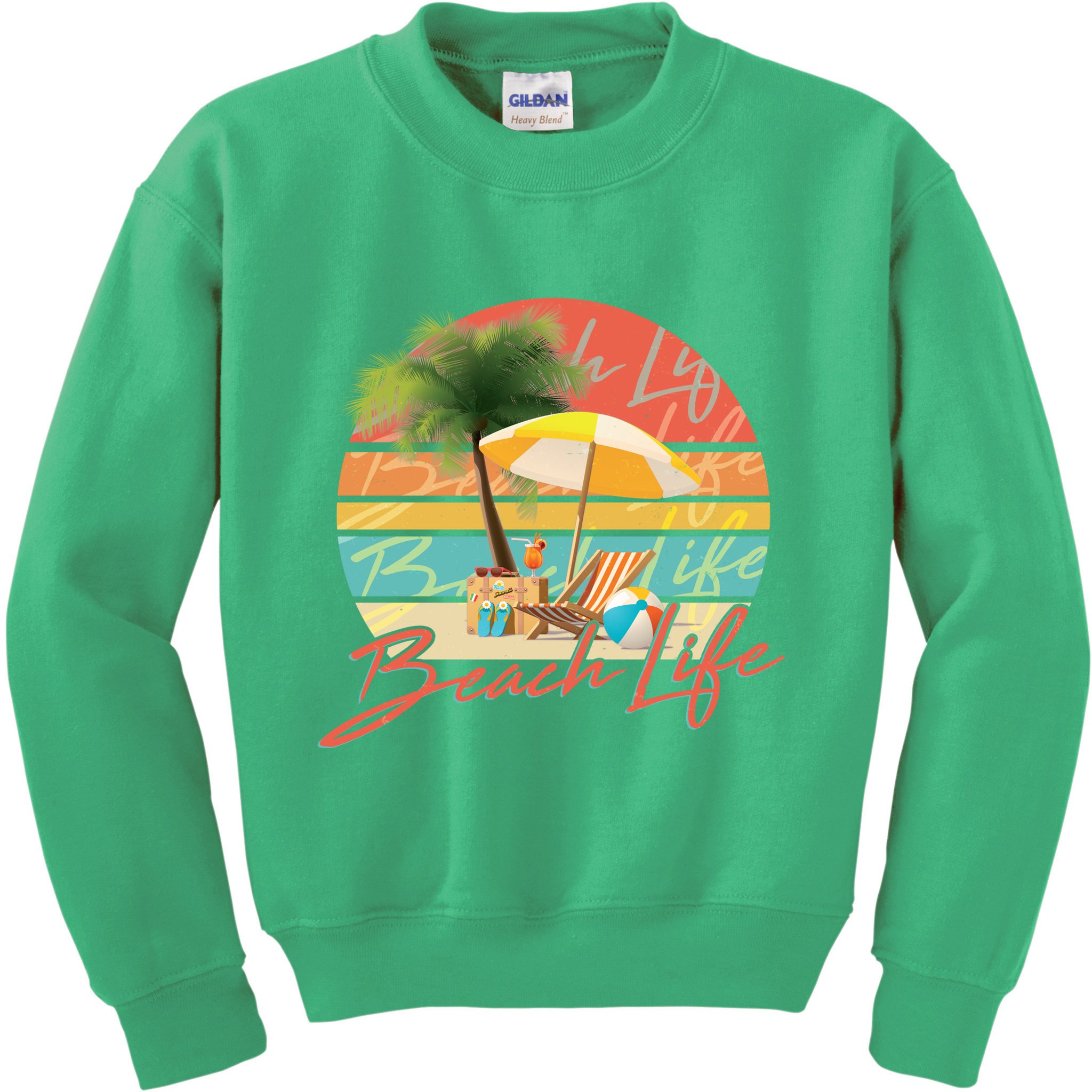 Retro Vintage Vacation Beach Life Kids Sweatshirt