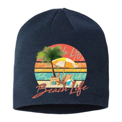 Retro Vintage Vacation Beach Life Sustainable Beanie