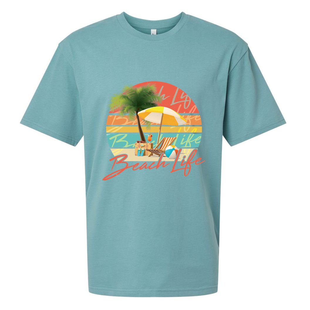 Retro Vintage Vacation Beach Life Sueded Cloud Jersey T-Shirt