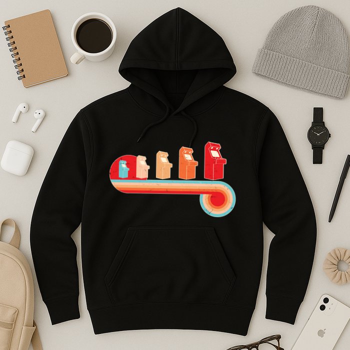 Retro Vintage Video Game Arcade Machines Hoodie